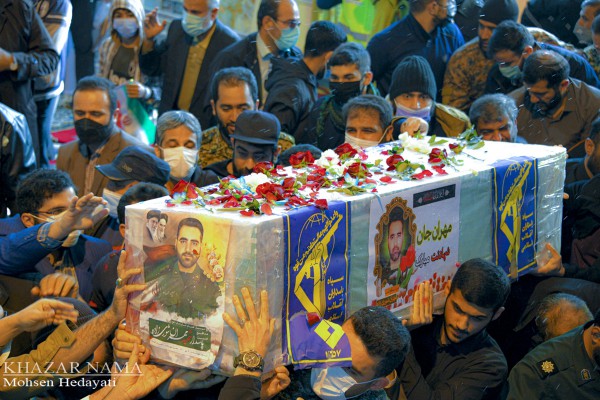مراسم تشییع پیکر شهید پاسدار “مهران شوری‌زاده” در ساری