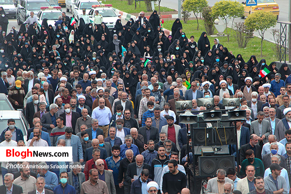 راهپیمایی مردم شهرهای نکا،آمل و رامسر در پی حادثه تروریستی شیراز