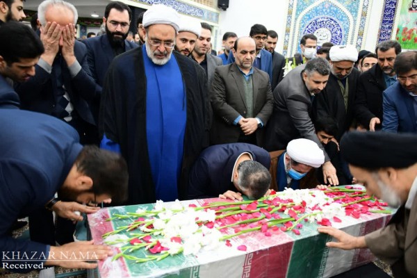 مراسم وداع با شهید گمنام دفاع مقدس در دادگستری مازندران