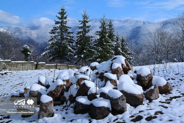 برف پاییزی در ارتفاعات غرب مازندران 