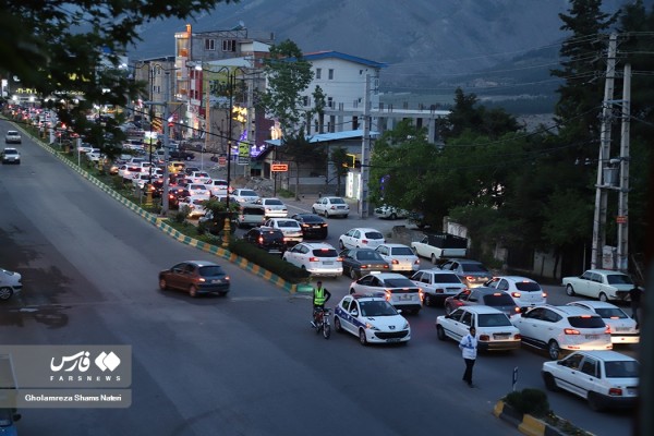 ترافیک جاده چالوس در آغاز تعطیلات عید فطر