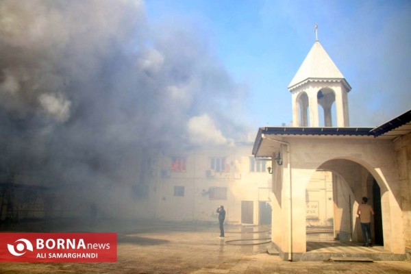آتش سوزی در کلیسای حضرت مریم شهرستان بندرانزلی
