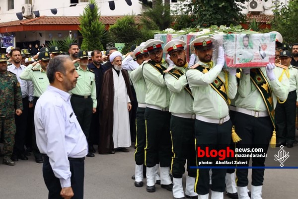 مراسم استقبال رسمی از پیکر شهید مدافع وطن “رضا شیخی” در ساری