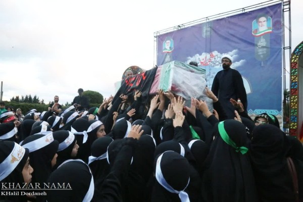تشییع و تدفین پیکر شهید گمنام در اردوگاه کمیته امداد مازندران-فریدونکنار