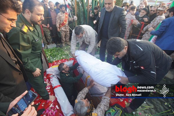 تشییع و تدفین شهید گمنام در شهرهای قائم‌شهر ،رامسر و گلوگاه