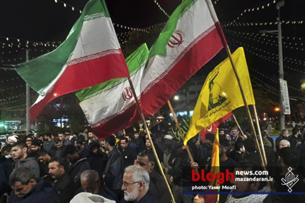 تجمع مردم ساری در محکومیت حمله اسرائیل به کنسولگری ایران