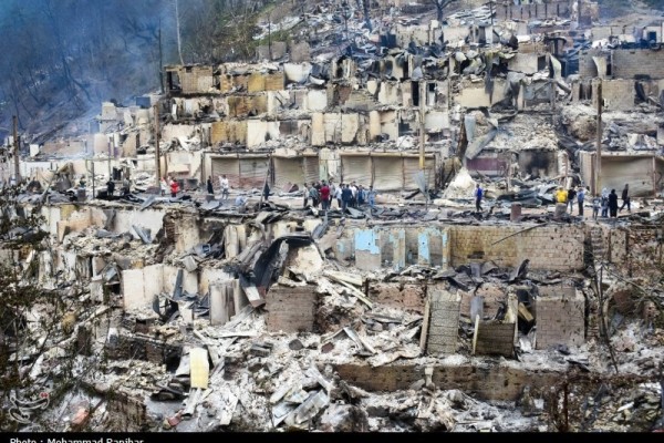 خسارات آتش سوزی در روستای امام‌زاده ابراهیم گیلان