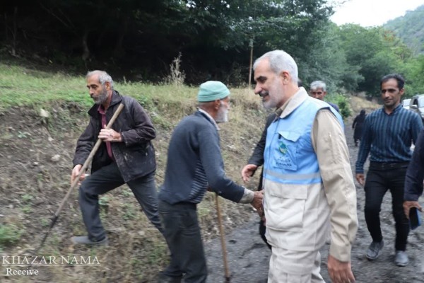 بازدید استاندار مازندران از مناطق سیل زده روستاهای چهاردانگه ساری
