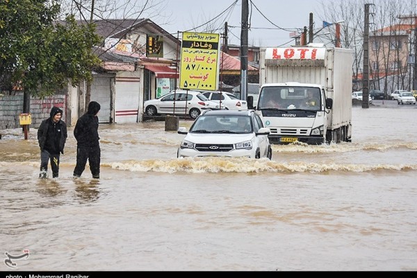 سیل و آبگرفتگی در شهر رشت و روستاهای شهرستان