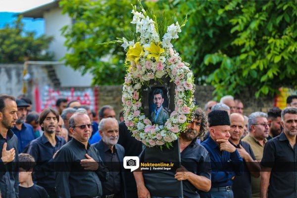مراسم تشییع پیکر “اکبر قاسمپور” عکاس خبری ساروی در روستای تنگ لته