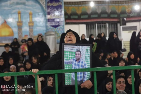 مراسم وداع با پیکر پنج شهید حمله رژیم صهیونیستی در ساری