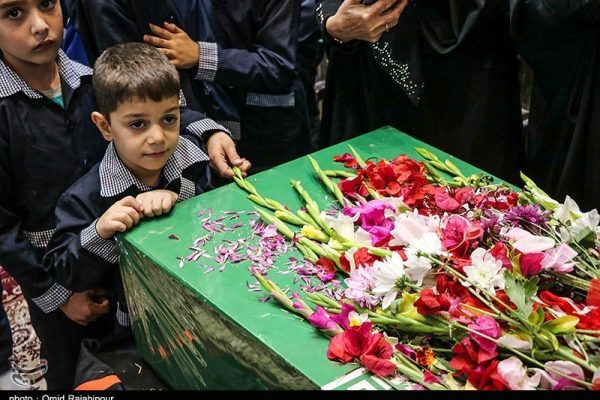 مراسم وداع با پیکر شهید گمنام در کلاچای گیلان