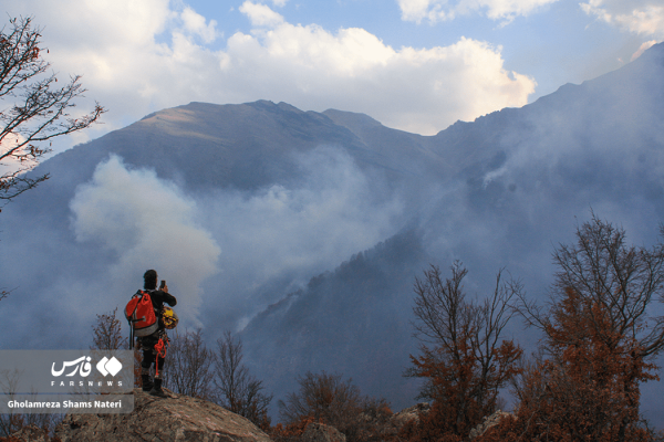 آتش‌سوزی جنگل‌های روستای الیت چالوس