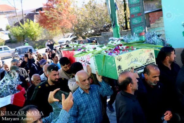 مراسم وداع با پیکر شهید گمنام در روستاهای سوادکوه شمالی