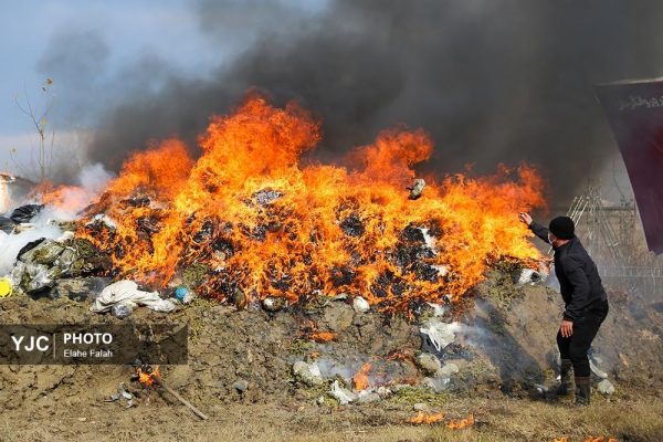 مراسم امحای بیش از یک تن مواد مخدر و روانگردان در رشت