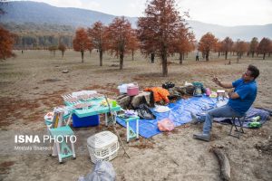 آخرین وضعیت دریاچه الندان ساری در پاییز خشک