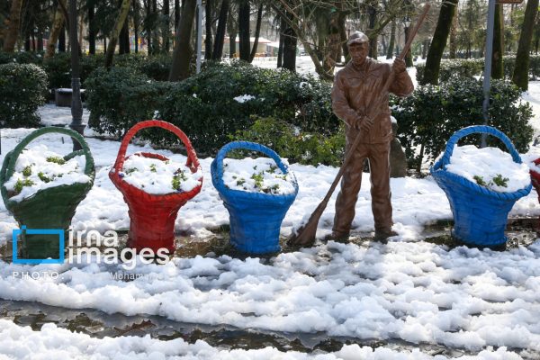 بارش برف زمستانی در رشت
