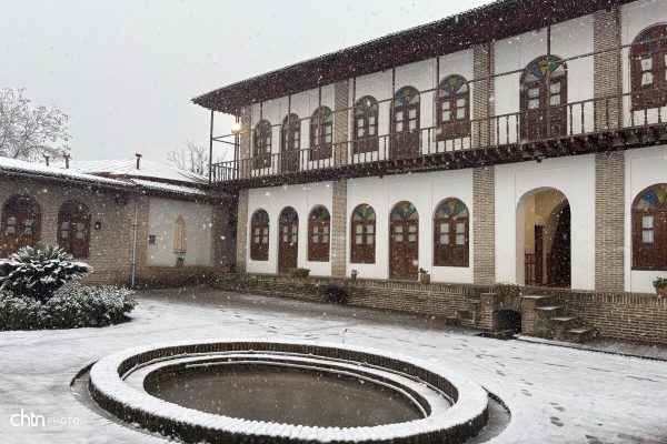 بارش برف در بافت تاریخی استرآباد گرگان