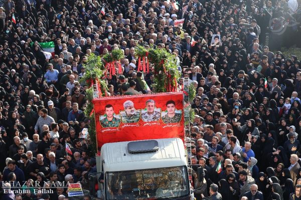 مراسم تشییع و تدفین ۴ شهید مدافع امنیت در ساری