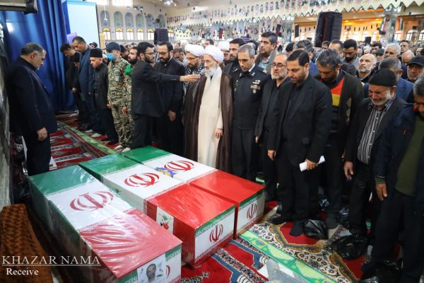 آخرین نمازجمعه ساری در سال۱۴۰۴ و تشییع شهدای ناو دنا