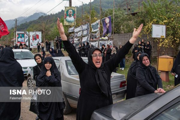 تشییع پیکر شهید تجاوز آمریکایی صهیونی در روستای آلیان فومن