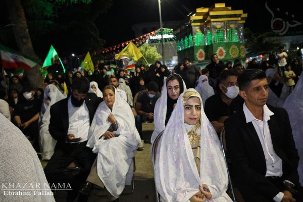 جشن ازدواج جوانان در هفتاد و نهمین اجتماع شبانه مردم ساری