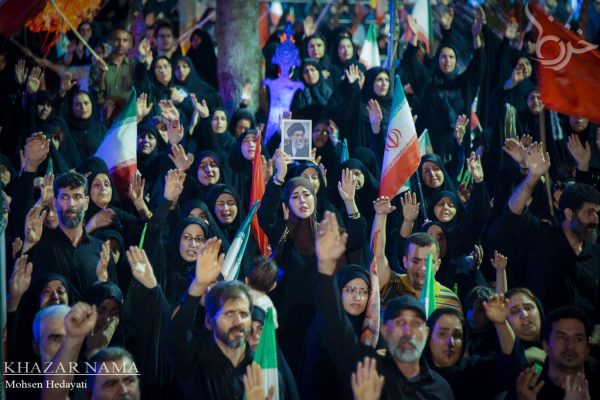 مراسم جاماندگان وداع با رهبر شهید در میدان امام حسین(ع) ساری