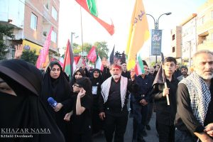 راهپیمایی کاروان جاماندگان اربعین در ساری