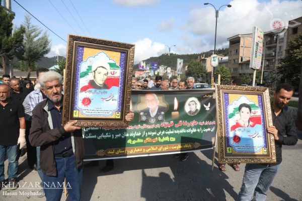 تشییع حاج “رضا قلی نژاد” پدر ۲شهید روحانی در زیراب سوادکوه
