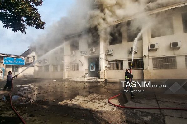 خسارت آتش سوزی مرکز بهداشت شهرستان رودسر گیلان